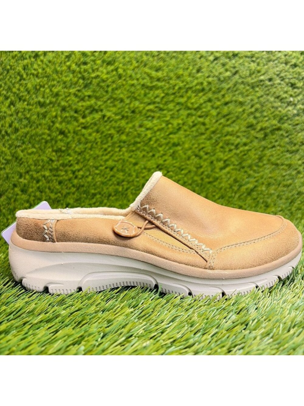 Skechers Easy Going-Sundaze Womens Size 6.5 Tan Ivory Casual Slip-On Clog Shoes